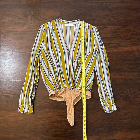 ASTR the Label green striped long sleeve bodysuit size M NWT - Picture 9 of 11